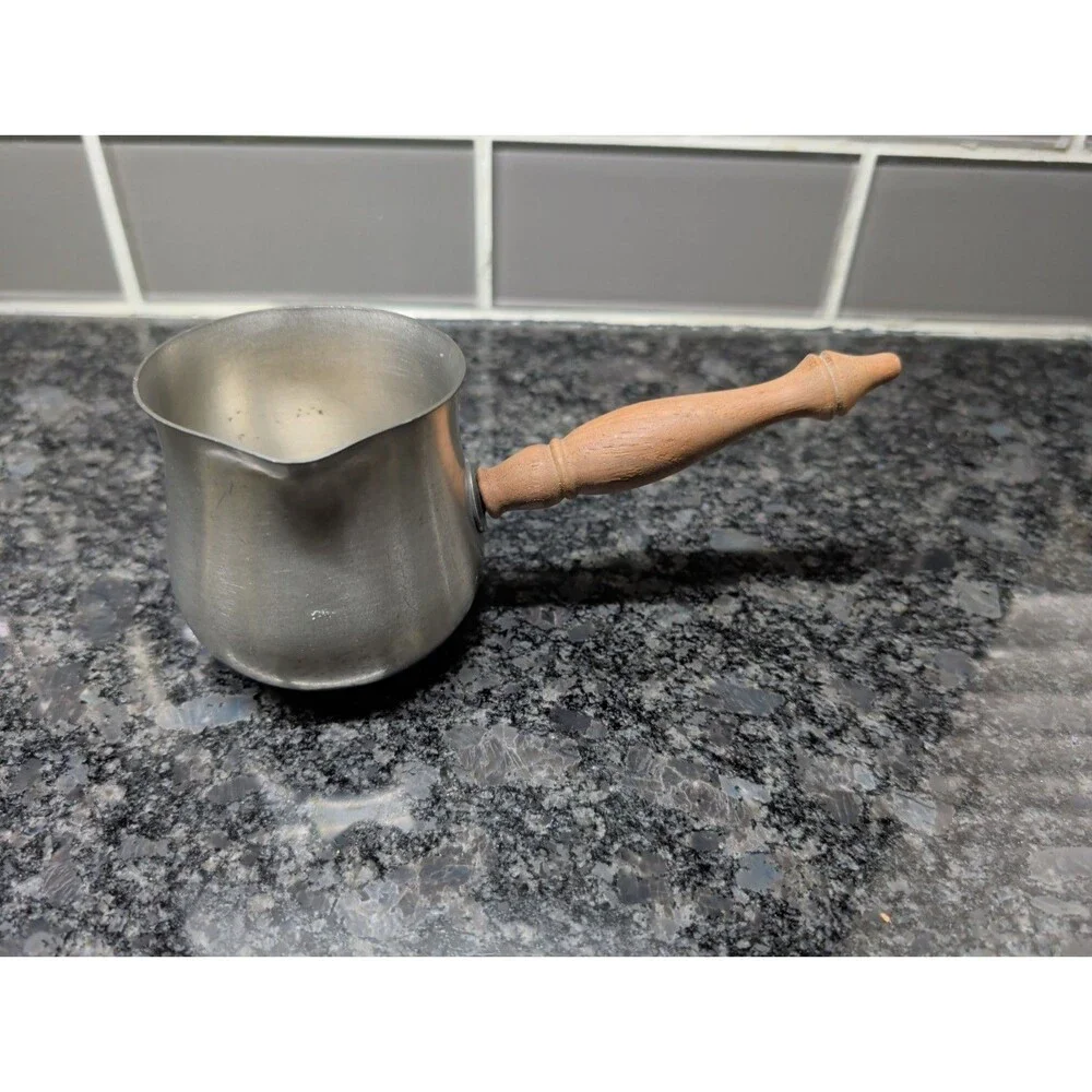 Vintage Brandy Warmer Pour With Wooden Handle